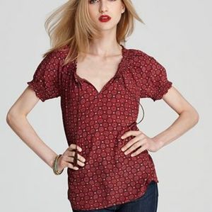 Joie Masha Geo Print Silk Blouse (S)